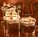 欧式蛋糕架点心盘银展示现代甜品台下午茶托盘英式下午茶创意三层