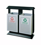 不锈钢户外垃圾桶 果皮箱 分类环卫垃圾桶 室外大号双桶 垃圾箱