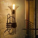 创意个性loft复古墙灯美式咖啡厅楼梯过道走廊铁艺工业风装饰壁灯