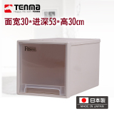 日本进口天马Tenma 透明塑料抽屉式收纳箱 衣柜收纳盒抽屉柜F3030