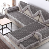 亚麻布艺防滑沙发垫子简约现代坐垫四季通用纯色棉麻组合沙发巾套