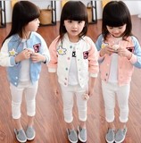 韩版外套2016春季新款儿童女童时尚休闲五角星棒球服开衫夹克外套