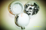 景德镇陶瓷鸟食罐吊烧釉口手绘（墨山水）3号鸡心画眉缸鸟食缸