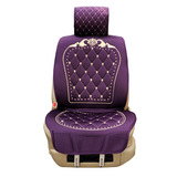 刺绣宫廷风可爱女性汽车坐垫 四季通用布艺汽车座垫 紫色绒布用品