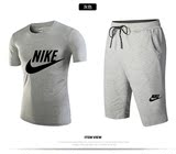 夏季耐克正品运动套装Nike休闲男装纯棉短袖跑步健身服七分裤大码