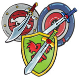儿童六一节日 玩具套礼品剑玩具刀盾牌EVA安全刀剑盾牌武器