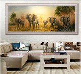 手绘油画现代欧美式新古典客厅餐厅玄关卧室风景装饰油画-大象