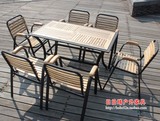 星巴克 户外休闲桌椅 实木桌椅 柚木铸铁家具 阳台 花园 庭院家具