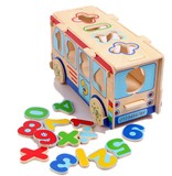 儿童拼装汽车玩具数字巴士认知数字运算符号拆装公交车益智玩具