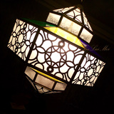 漫咖啡厅阿拉伯铜吊灯摩洛哥焊锡灯欧式复古彩色玻璃吊灯铜吊灯