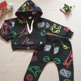 JIAN专柜正品韩版儿童加绒保暖运动套装男童宝宝拉链衫套装J56590