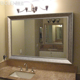 BOLEN 欧式 卫生间镜子 卫浴镜子浴室镜 壁挂装饰镜 防水大镜子