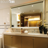时尚家装土豪金品质壁挂镜 高档欧式装修卫浴镜 大挂镜方形有框子