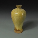 唐钧窑黄釉梅瓶 仿古瓷器古董古玩收藏旧货出土摆件杂项钧瓷文玩