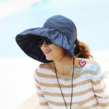 韩国代购夏天女士户外可折叠防紫外线防晒遮阳大檐太阳帽子