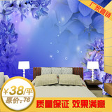 环保3D立体大型壁画壁纸墙纸客厅沙发电视背景简约紫色花特价定制