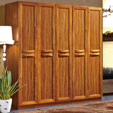 乌金木色衣柜 实木衣柜 家具组合套装 趟门衣柜 简约 现代中式