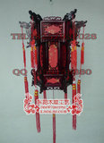 灯笼 三层红福宫灯 木制灯笼 实木 红木色 古典 多规格 东阳木雕