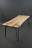 北欧美式新中式混搭实木铁艺餐桌长方形水曲柳木质组装单层乡村
