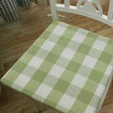 宜家坐垫椅垫布艺绿色大格子餐桌椅子坐垫办公室坐垫可拆洗海绵垫