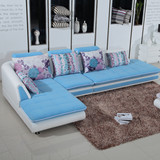 皮配布沙发地中海沙发组合休闲转角沙发客厅简约沙发品牌家具B-03