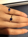 天然蓝宝石戒指18K金镶嵌无杂质斯里兰卡蓝宝戒指 女款指环