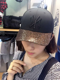 MLB 韩国专柜正品代购亮片时尚NY洋基队棒球帽子鸭舌帽32CP81641