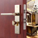 莱普纯铜门锁 室内房门锁卧室锁执手把手锁 纯铜锁芯门锁PVD金色