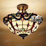 蒂凡尼灯具40cm欧式彩色玻璃卧室餐厅酒吧书房门厅巴洛克大吊灯具
