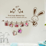 卡通兔子照片墙贴纸防水diy自粘儿童房卧室客厅背景墙壁装饰贴画