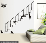 新品 猫猫爬梯 可移除环保墙贴 简约 客厅卧室楼梯玄关家装装饰贴