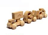 儿童木质玩具车 男孩玩具 JAL原木制小汽车 惯性车  3-7岁玩具