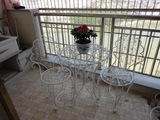 铁艺梅花桌椅 户外 精品烤漆工艺套件椅子白色桌子欧式餐桌椅家具