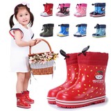 可爱卡通男女儿童冬季保暖防滑耐磨雨鞋水鞋套鞋小童雨鞋雨靴