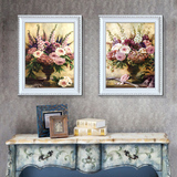 现代客厅装饰画二联花卉有框画卧室餐厅玄关走廊挂画欧式壁画墙画