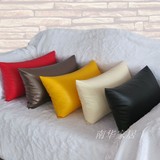 简约现代 环保PU皮 防水免洗 沙发伴侣 黑白灰啡红 沙发靠垫 腰枕