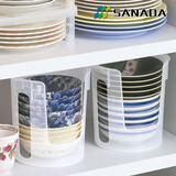 日本进口SANADA 碗架 碗碟架 沥水架 橱柜碗架子 塑料碗碟收纳架