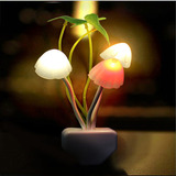 LED光控感应灯 创意蘑菇七彩小夜灯 浪漫墙壁节能灯 床头灯喂奶灯