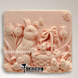 B1068diy母乳兔子软硅矽胶磨模具手工香皂巧克力蛋糕翻糖布丁制作