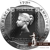 现货 英国马恩岛2015年黑便士邮票发行175周年纪念黑色硬币