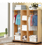 韩式简易木质衣柜 衣架 可移动展示衣橱 居家多空间可利用柜Y03