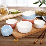 微波炉家用陶瓷碗保鲜碗三件套装带盖密封韩式餐具米饭盒便当盒