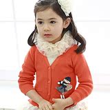 现货韩国代购女童春装长袖V领毛衣开衫女宝宝针织衫薄公主小外套