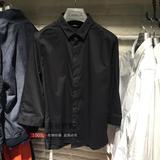 夏装新款专柜正品代购gxg男装黑色简约修身七分袖衬衫潮#52603066
