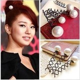 韩国伊恩惠珍珠螺旋夹花苞头丸子头发夹美发盘发器用品造型工具