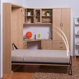 木匠人　儿童书房转角书桌书柜衣柜组合隐形床　壁柜床　翻转床