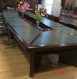 重庆办公家具会议桌洽谈桌油漆贴皮单双层中空公司会谈桌包邮安装
