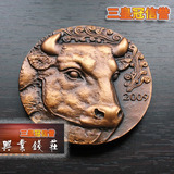 上海造币厂高浮雕生肖牛年大铜章高浮雕牛大铜章 三冠信誉