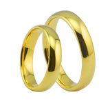 黄金18K白金/玫瑰金黄金男女戒结婚戒指光圈素金指环对戒完美弧度
