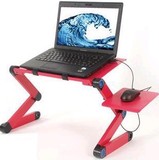 笔记本电脑支架床上 懒人电脑桌便携式带风扇 折叠铝合金支架特价